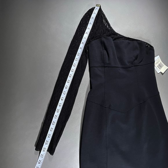 NWT Guess Off The Shoulder‎ Little Black Dress One Sleeve Juniors Size 7 - Picture 5 of 14